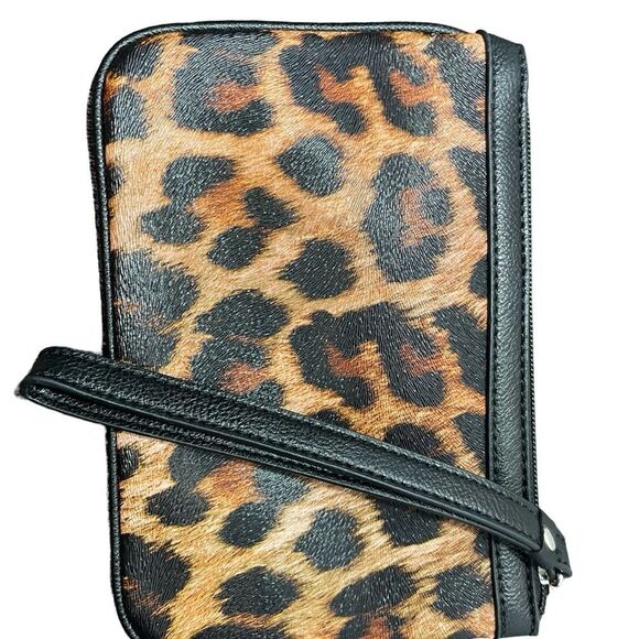Nine West Leopard Print Clutch in Brown and Black - Picture 3 of 3